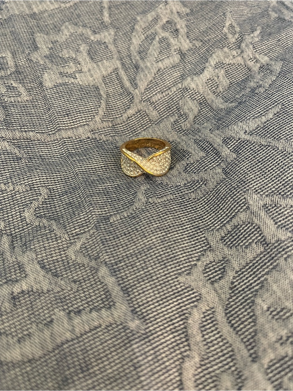 Lia Sophia Gold Crisscross Pavé Ring